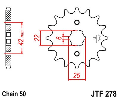 Řetězové kolečko JT JTF 278-18 18 zubů, 530 - Obrázek 2