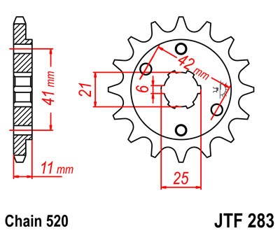 Řetězové kolečko JT JTF 283-15 15 zubů, 520 - Obrázek 2
