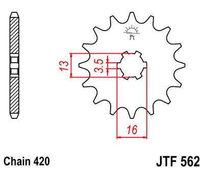 Řetězové kolečko JT JTF 562-09 9 zubů, 420 - Obrázek 2