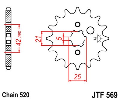 Řetězové kolečko JT JTF 569-18 18 zubů, 520 - Obrázek 2