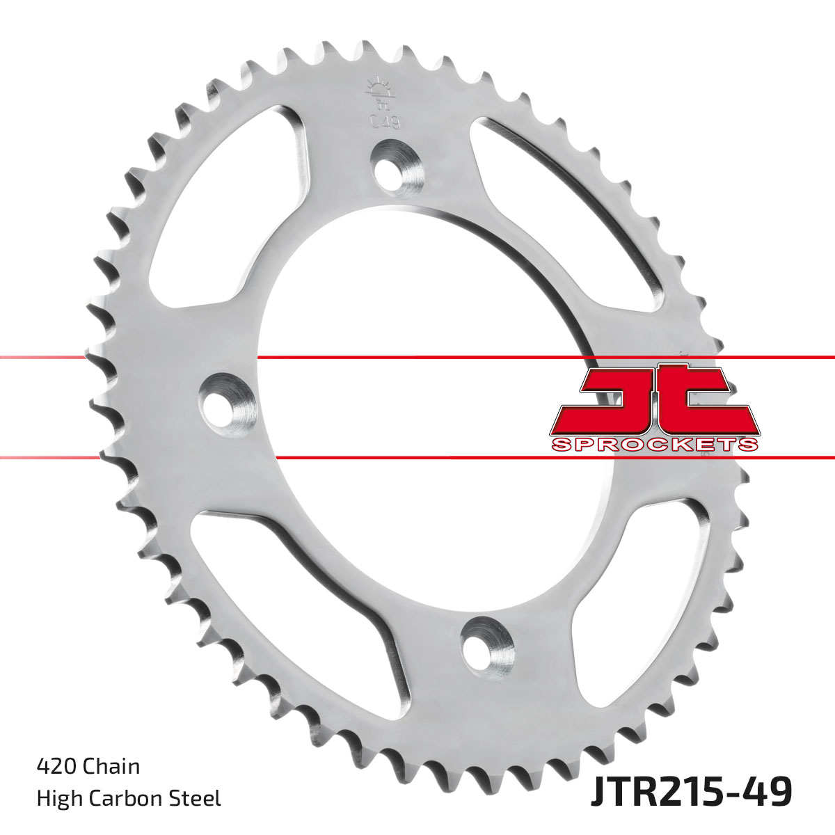 Řetězová rozeta JT JTR 215-49 49 zubů, 420 - Obrázek 3