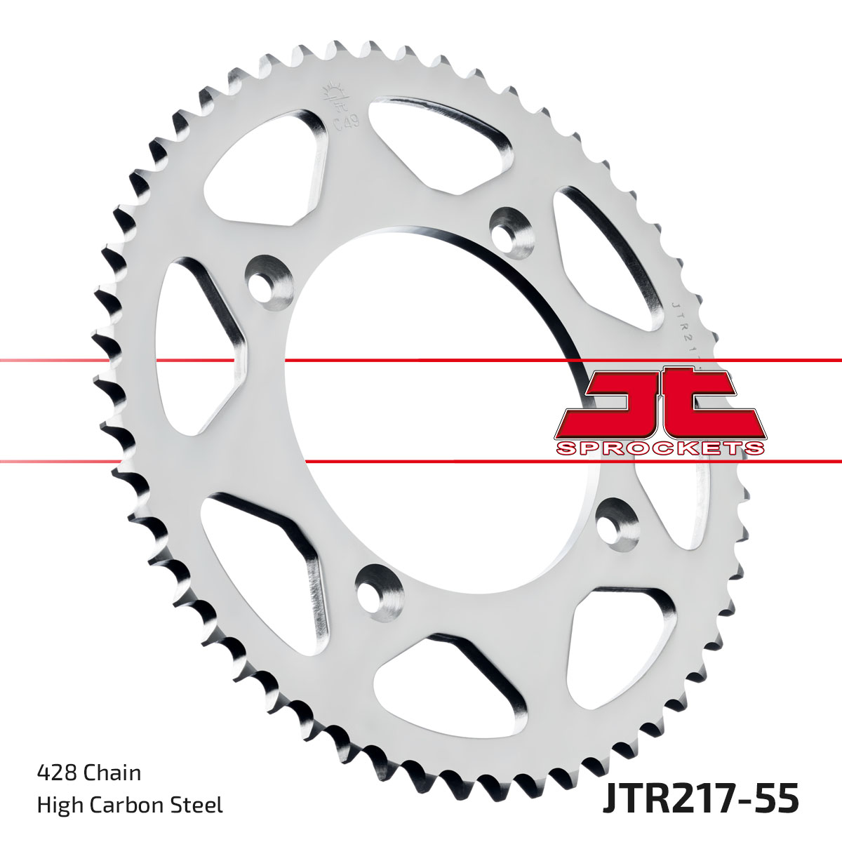 Řetězová rozeta JT JTR 217-55 55 zubů, 428 - Obrázek 3