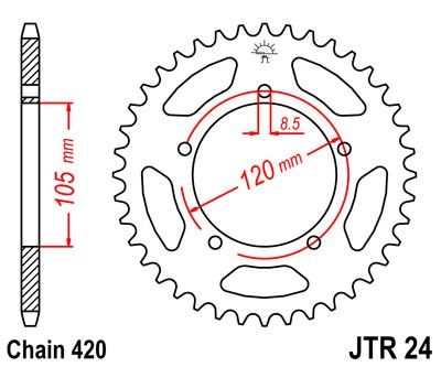 Řetězová sada D.I.D Chain - stříbrný řetěz 420 D, netěsněný, kolečko JT, rozeta JT pro APRILIA RX 50 1998-2005 - Obrázek 5