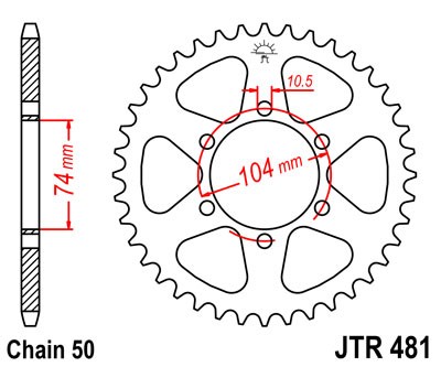 Řetězová rozeta JT JTR 481-42 42 zubů, 530 - Obrázek 2