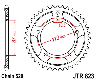 Řetězová sada EK - černý řetěz 520 SRX, X-kroužek, kolečko JT pogumované, rozeta JT pro SUZUKI DL 250 V-STROM 2017-2020 - Obrázek 6