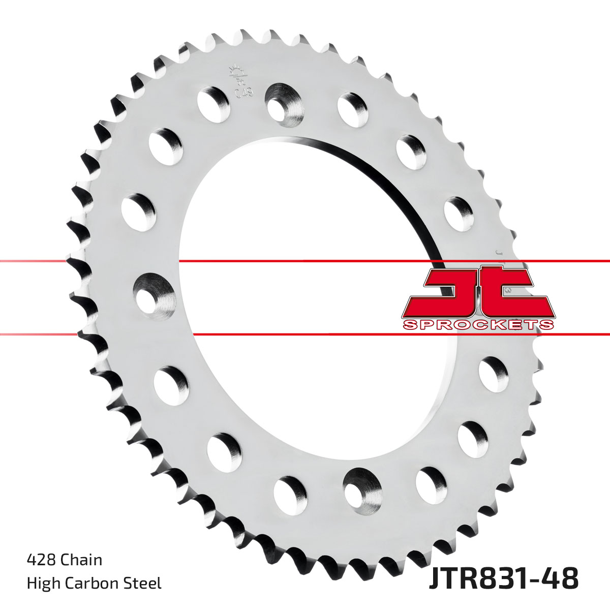 Řetězová rozeta JT JTR 831-48 48 zubů, 428 - Obrázek 3