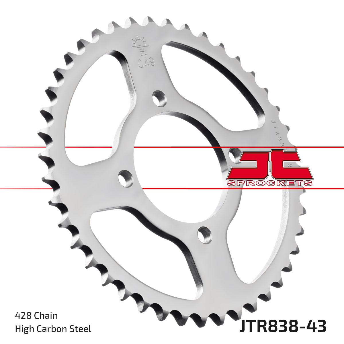 Řetězová sada D.I.D Chain - stříbrný řetěz 428 D, netěsněný, kolečko JT, rozeta JT pro YAMAHA YBR 125 2008-2015 - Obrázek 6