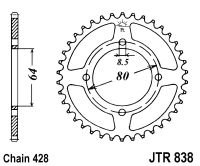Řetězová sada D.I.D Chain - stříbrný řetěz 428 D, netěsněný, kolečko JT, rozeta JT pro YAMAHA YBR 125 2008-2015 - Obrázek 5