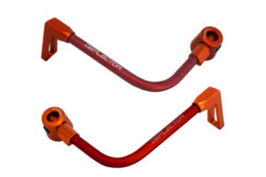 Chrániče páček ACCOSSATO DE003 s červenou hadicí a kloubem right + left , aluminium