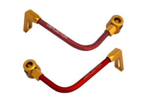 Chrániče páček ACCOSSATO DE003 s červenou hadicí a kloubem right + left , aluminium