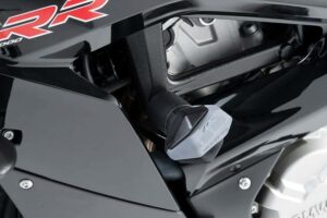 Pádové protektory rámu PUIG R12 5579N černý s šedou gumou pro BMW S 1000 RR 2015-2018