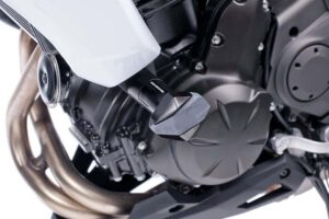 Pádové protektory rámu PUIG R12 6054N černý s šedou gumou pro KAWASAKI ER-6n 650 2012-2017