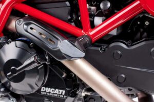 Pádové protektory rámu PUIG R12 6557N černý s šedou gumou pro DUCATI Hypermotard 821 2013-2015, DUCATI Hypermotard 939 2006-2018