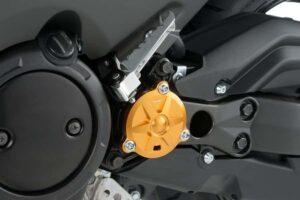 Kryt ozubeného kola PUIG 8502O zlatá pro YAMAHA XP 530 T-MAX 2012-2018