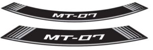 Linka na ráfek PUIG MT-07 9136P stříbrná linky na ráfek - sada 8ks pro YAMAHA MT-07 700 2014-2024, YAMAHA MT-07 Tracer / Tracer 700 2016-2019