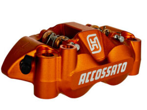 Radiální brzdové třmeny ACCOSSATO PZ004 kovaný monoblok s roztečí 108 mm s hliníkovými pístky