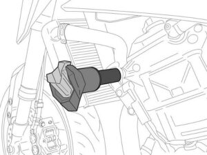 Pádové protektory rámu PUIG R19 5584N černý s šedou gumou pro YAMAHA FZ1 1000 / Fazer 2006-2015, YAMAHA FZ8 800 / Fazer 2010-2016