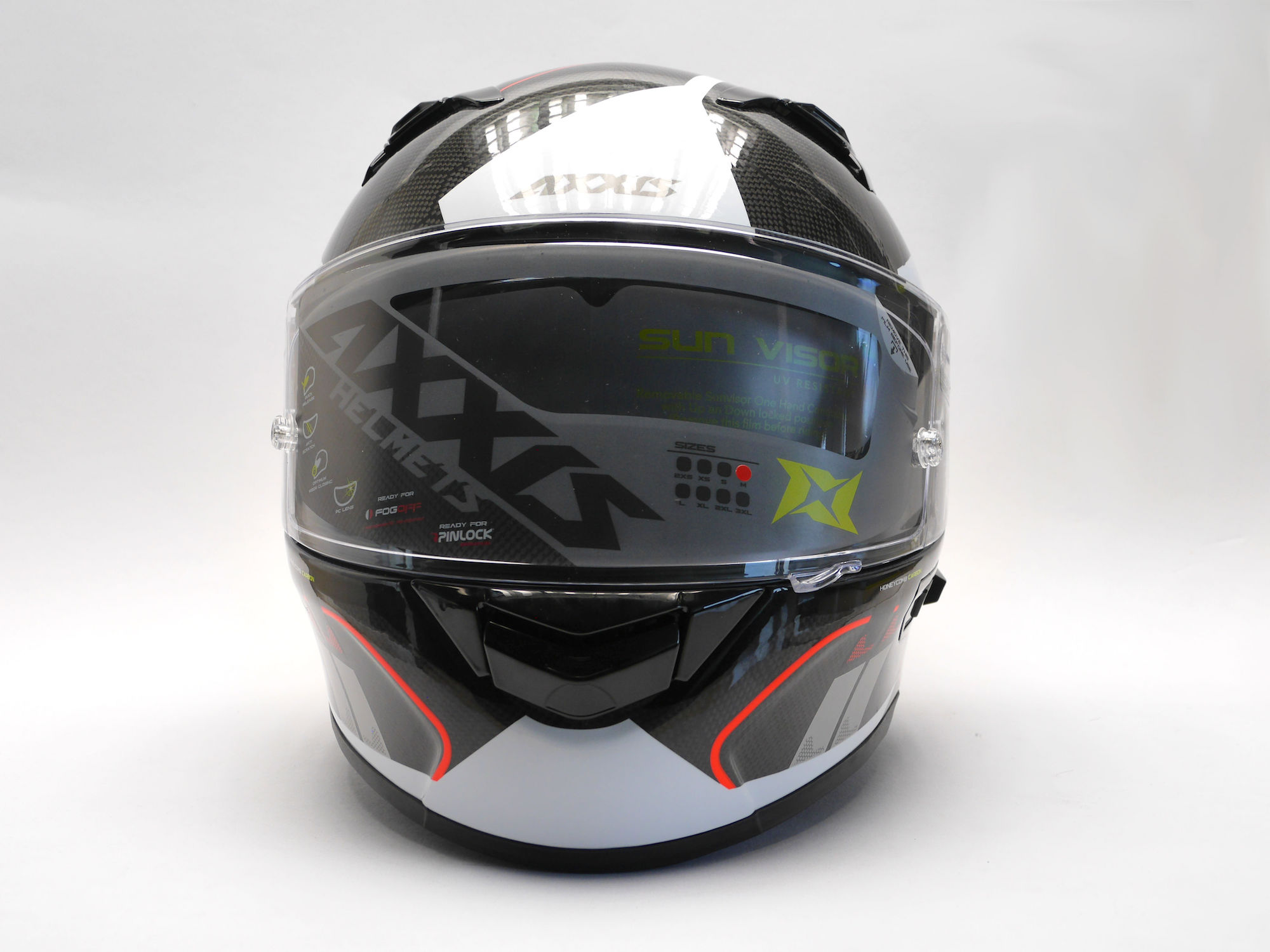 Integrální helma AXXIS RACER GP CARBON SV spike a0 lesklá perleťová bílá XXL - Obrázek 7