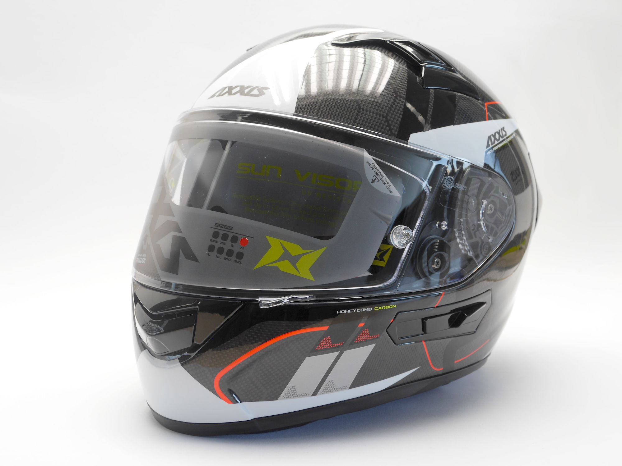 Integrální helma AXXIS RACER GP CARBON SV spike a0 lesklá perleťová bílá XXL - Obrázek 2