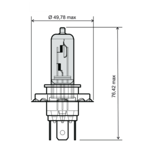 Přední světlo RMS 246510052 H4 12V 60/55W blue