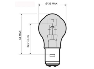 Přední světlo RMS 246510305 BA20D 12V 25/25W