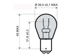 Přední světlo RMS 246510375 BAY15D 12V 21/5W