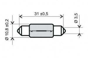 Přední světlo RMS 246510635 T11X35 S8,5 12V 10W