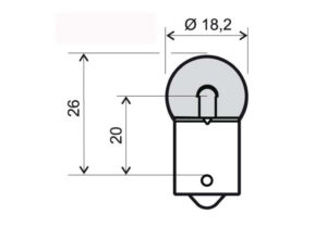 Přední světlo RMS 246510645 BA15S G18 6V 5W