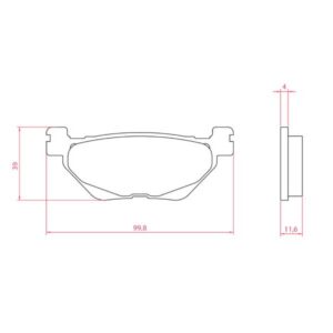 Brzdové destičky RMS 225103820 organické pro YAMAHA XP 530 T-MAX 2012-2019, YAMAHA XP 560 T-MAX 2020-2025