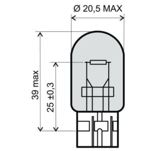 Žárovka RMS 246510381 12V 21W T20 bílá