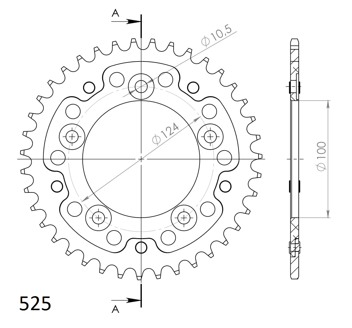 Rozeta SUPERSPROX STEALTH RST-744:39-GLD zlatá 39 zubů, 525 - Obrázek 2