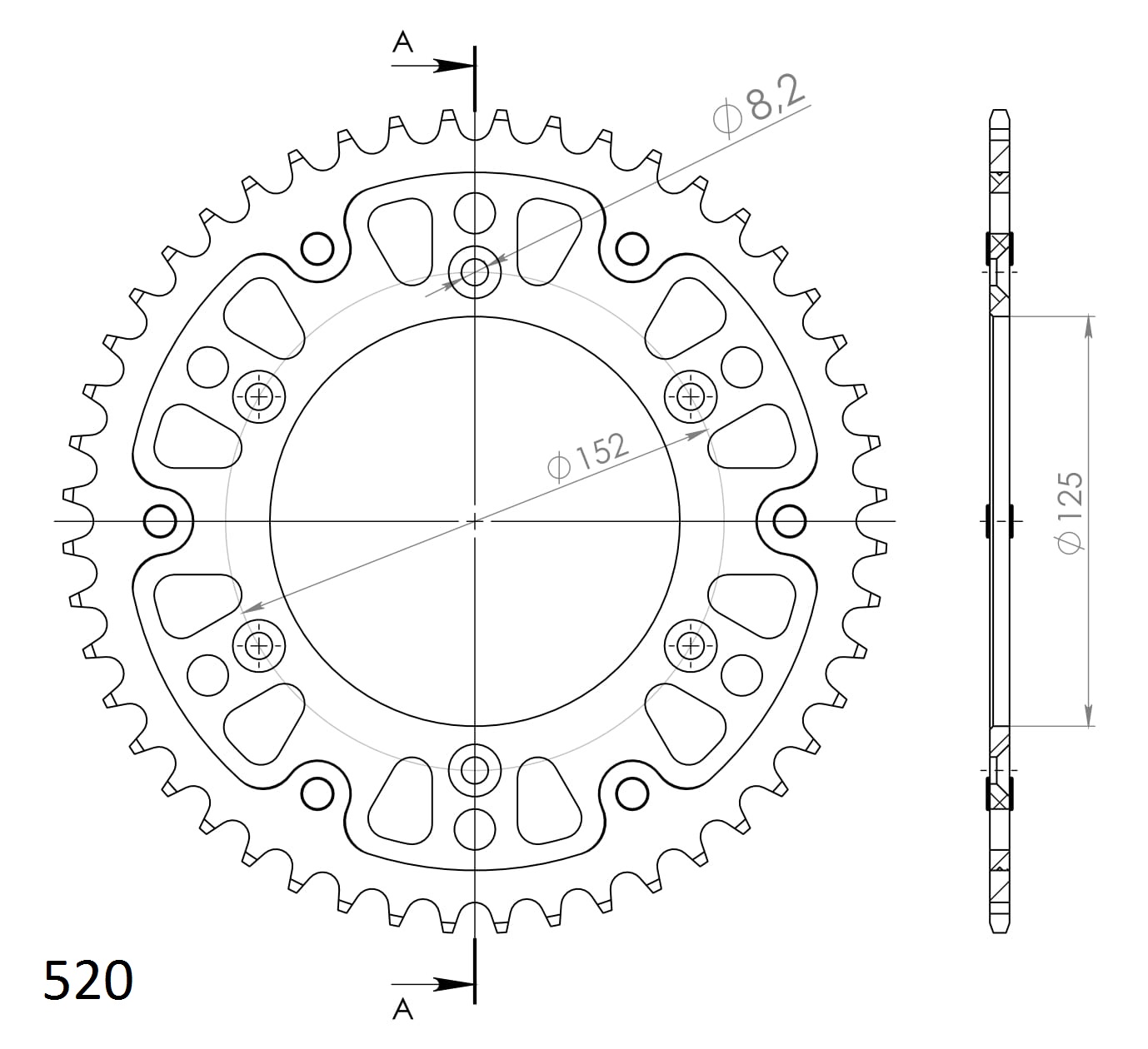 Rozeta SUPERSPROX STEALTH RST-8000:48-RED červená 48 zubů, 520 - Obrázek 2