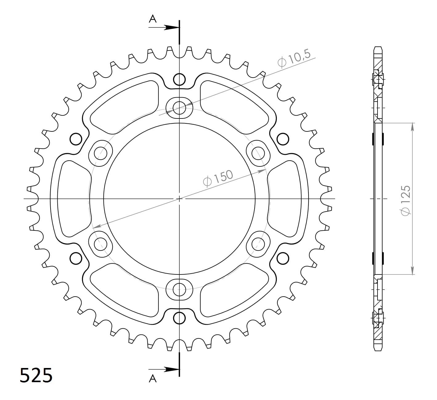 Rozeta SUPERSPROX STEALTH RST-899:50-GLD zlatá 50 zubů, 525 - Obrázek 2