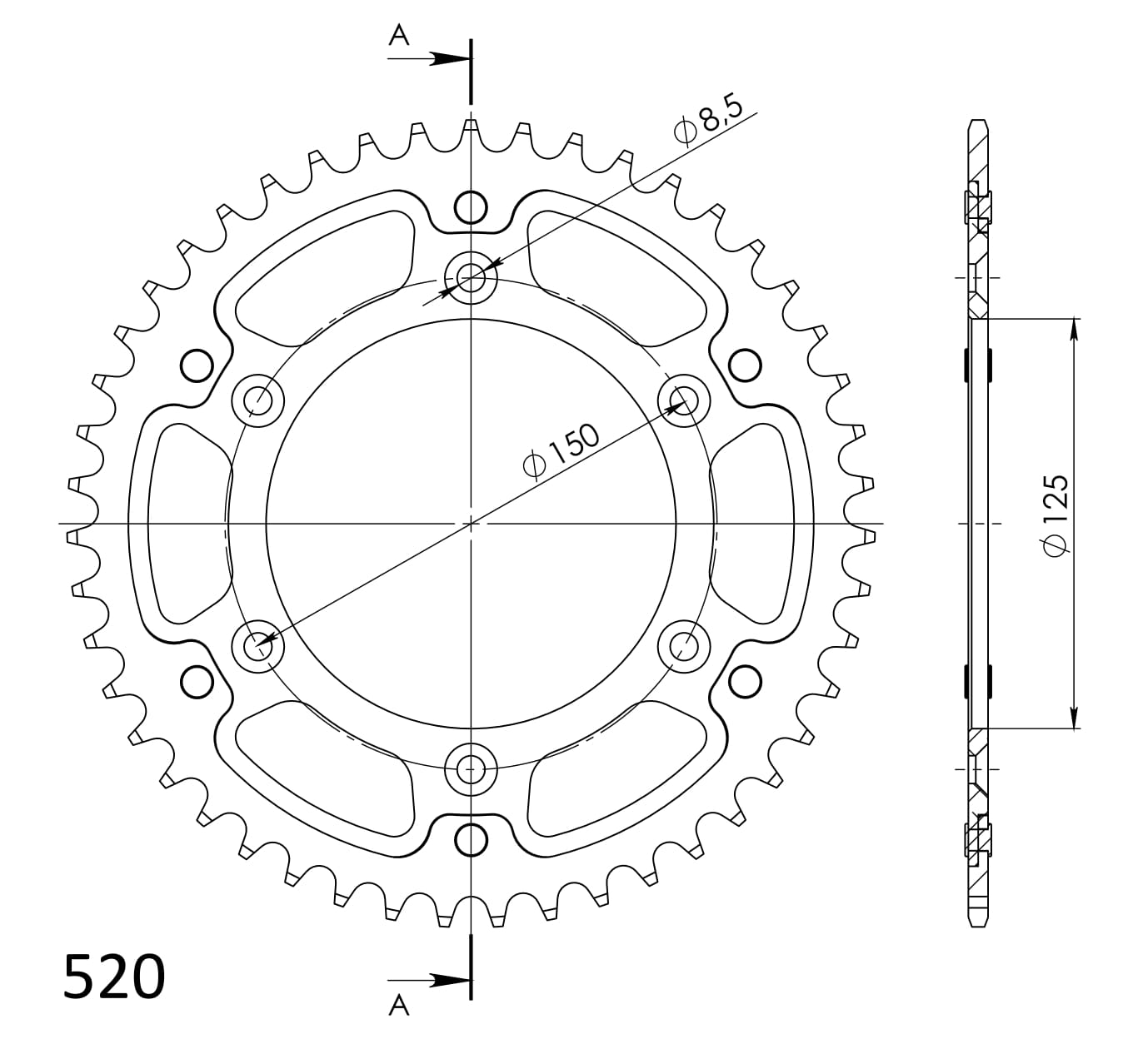 Rozeta SUPERSPROX STEALTH RST-990:47-GLD zlatá 47 zubů, 520 - Obrázek 2