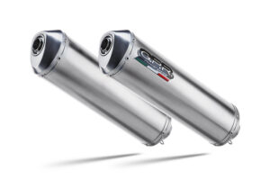 Dvojitá koncovka výfuku GPR SATINOX S.46.SAT Broušená nerezová ocel pro SUZUKI DL 1000 V-STROM 2002-2013