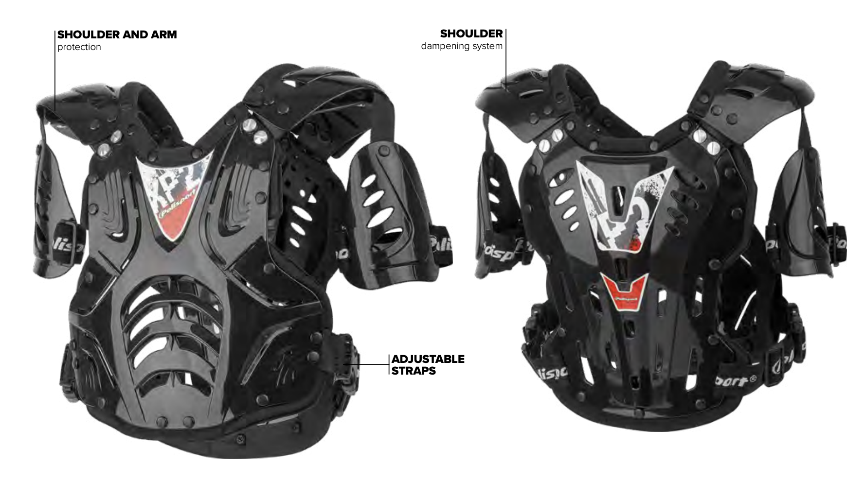 Chránič hrudi POLISPORT XP2 ADULT 8000300013 černá/stříbrná/černá - Obrázek 10