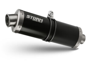 Výfuk kompletní 1x1 STORM OVAL H.060.LX1B Černá ocel pro HONDA CBR 125 R 2011-2019