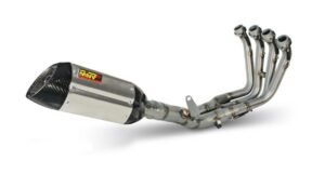 Výfuk kompletní 2x1 MIVV SUONO Y.028.L7 Nerez / Karbonové víčko pro YAMAHA XP 500 T-MAX 2008-2011