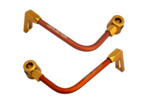 Chrániče páček ACCOSSATO DE003 s oranžovou hadicí a kloubem right + left , aluminium