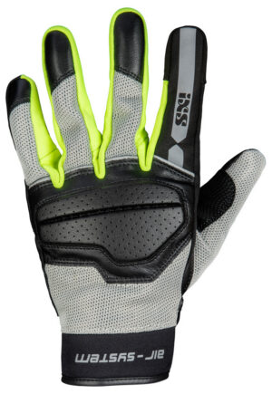 Klasické rukavice iXS EVO-AIR X40464 černo-světle šedo-neonově žlutá XL