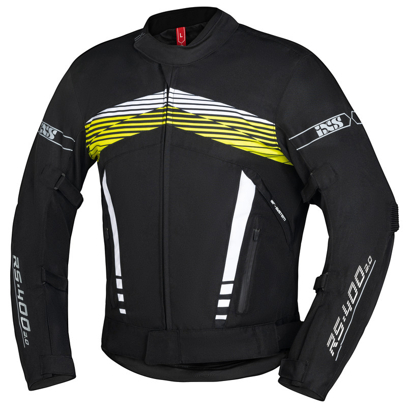 Sportovní bunda iXS RS-400-ST 3.0 X56046 černo-bílo-neonově žlutá XL