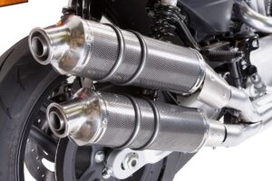 Dvojitá koncovka výfuku GPR POPPY TONDO HD.10.PT Karbonový vzhled pro HARLEY DAVIDSON XR 1200 2008-2012