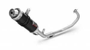 Výfuk kompletní 1x1 MIVV GP Y.047.LXB černá ocel d105 pro YAMAHA YZF-R 125 2014-2018, YAMAHA MT 125 2015-2019