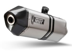 Výfuk kompletní 2x1 MIVV SPEED EDGE Y.058.LRX Stainless Steel / Carbon cap pro YAMAHA MT-07 Tracer / Tracer 700 2016-2024, YAMAHA Tracer 7 2016-2024